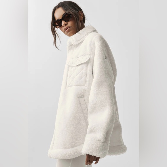 ALO Ivory Sherpa Edge Shacket | Size: Medium | Never Worn - Picture 5 of 16